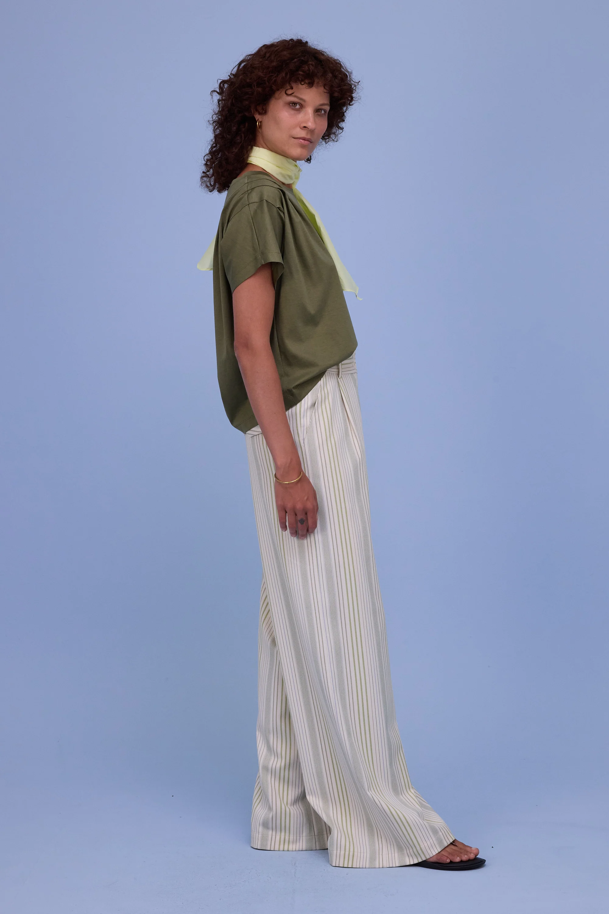 Edward broek in ecru/green stripes - Image 4