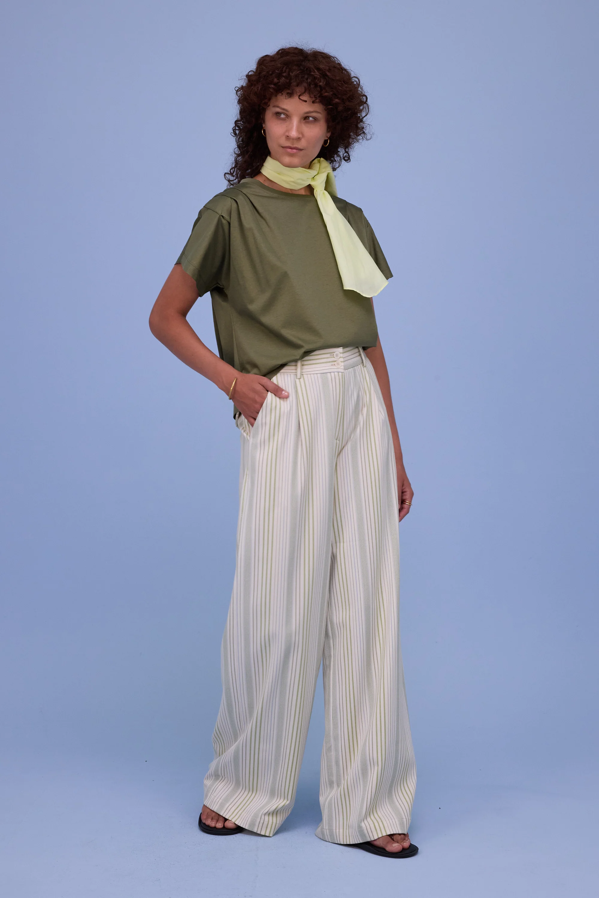 Edward broek in ecru/green stripes - Image 5