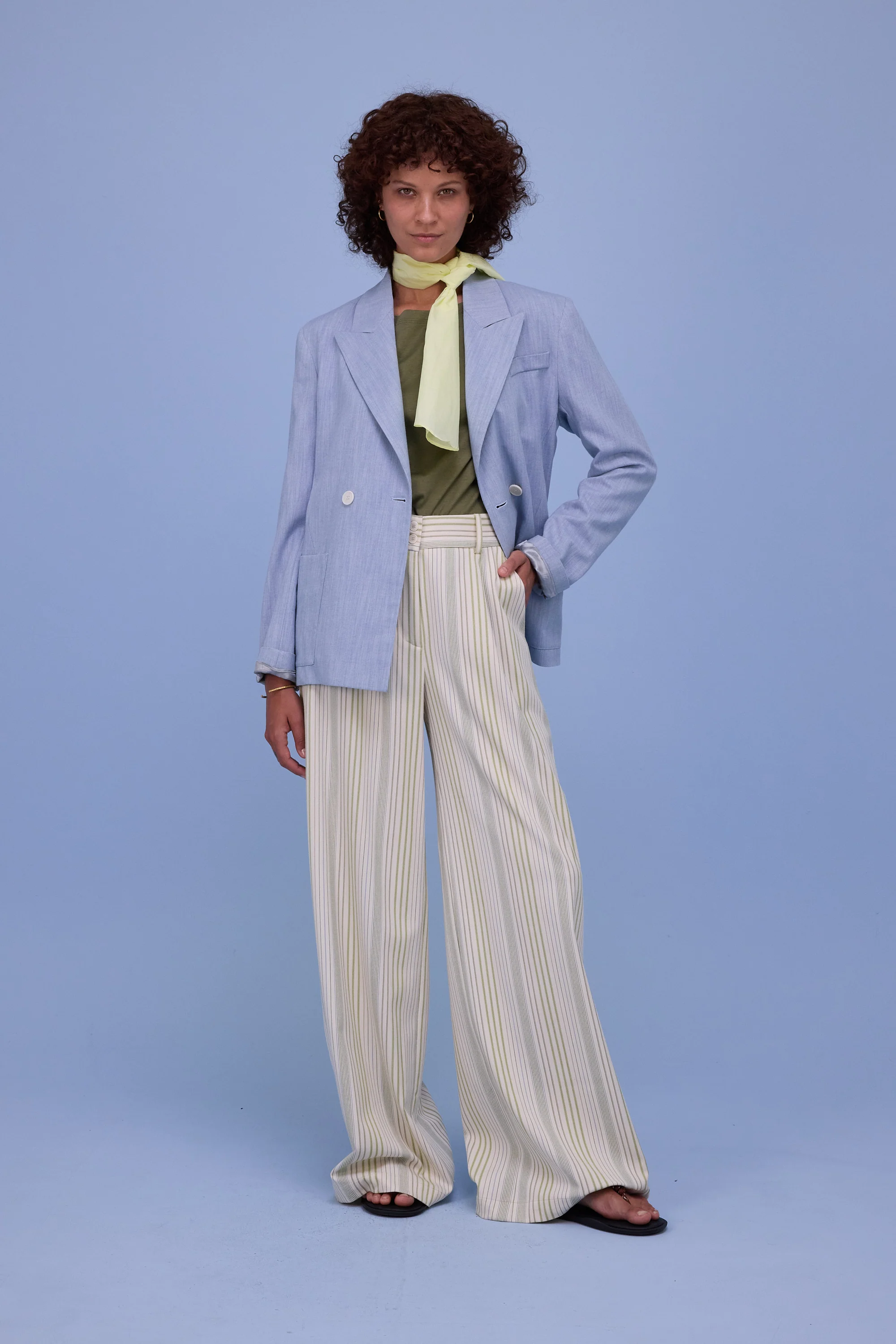 Edward broek in ecru/green stripes - Image 6