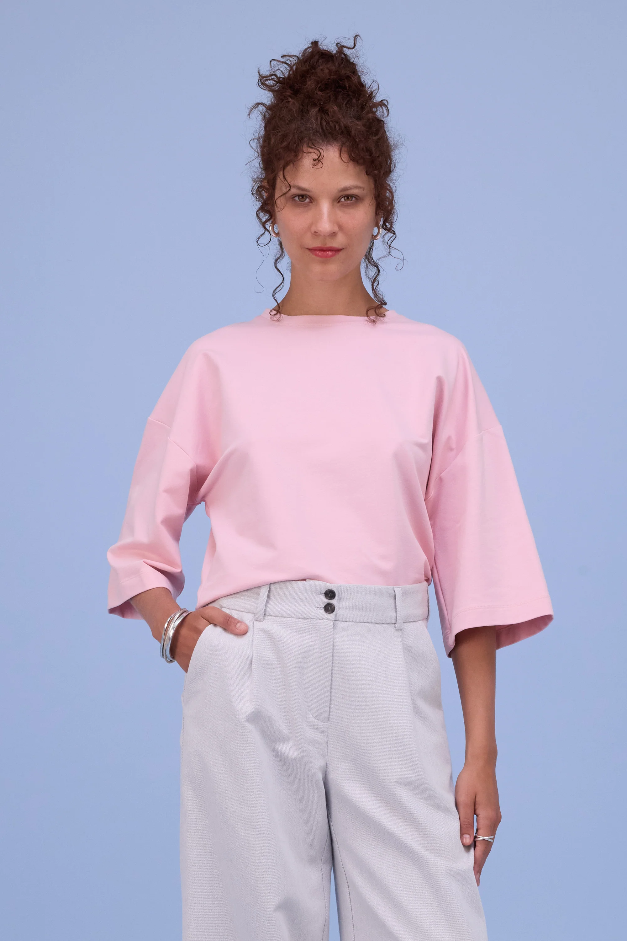 Dotty sweater in pink molton