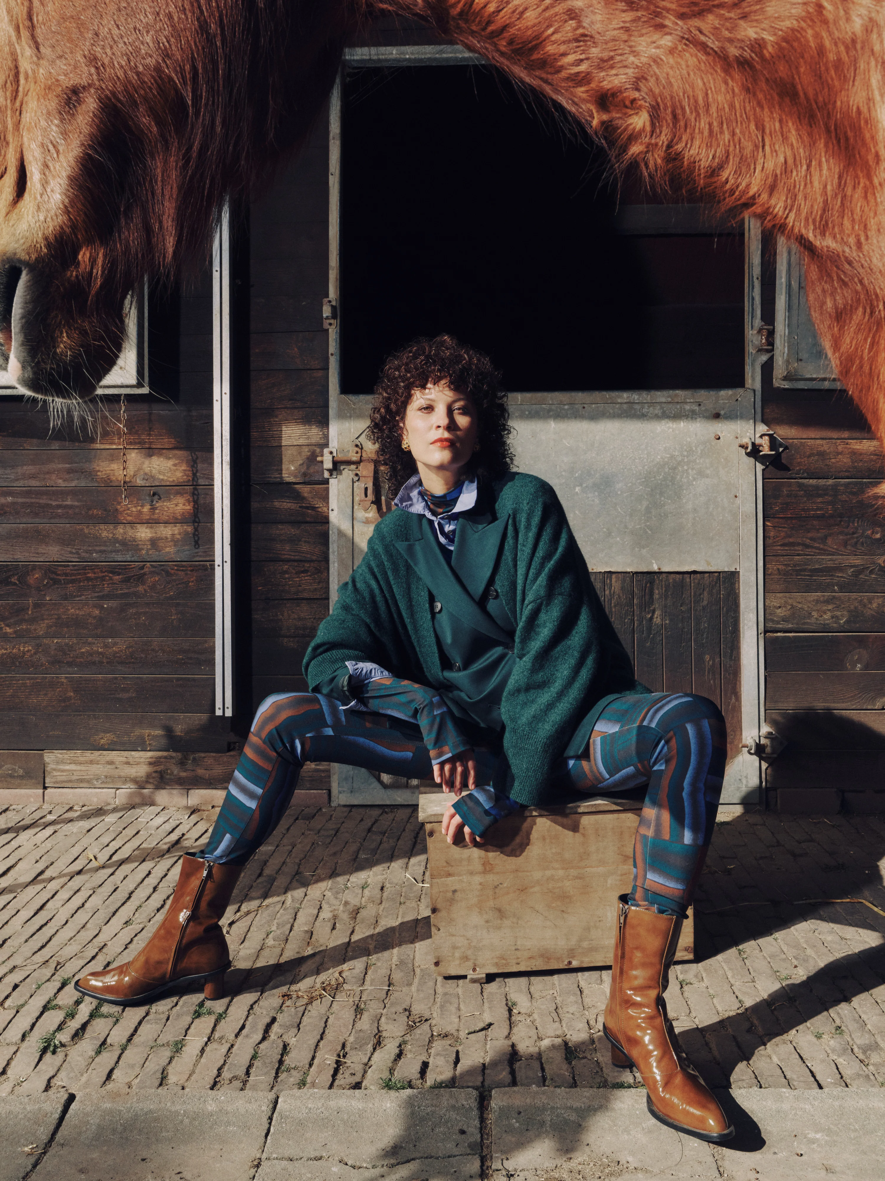 Gilda laarsje in patent olive - Image 8