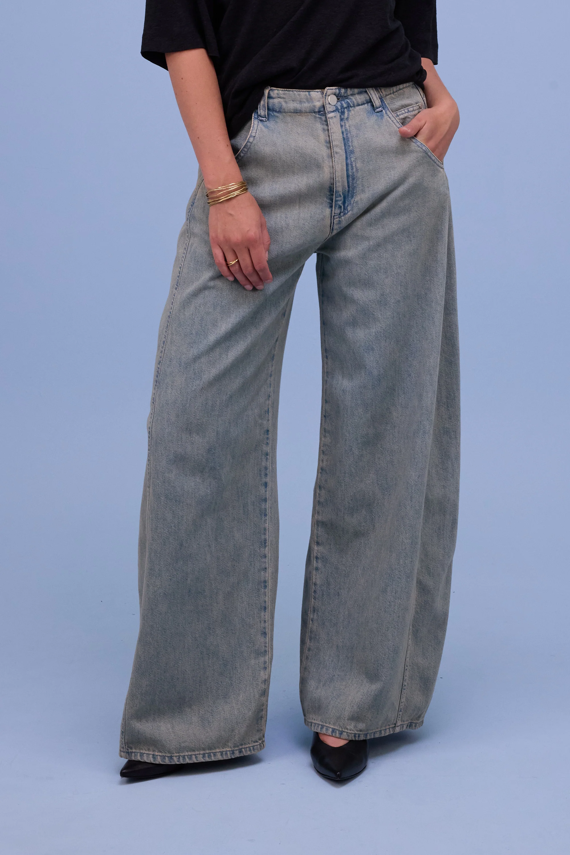 Hiroshi broek in sand denim - Image 5