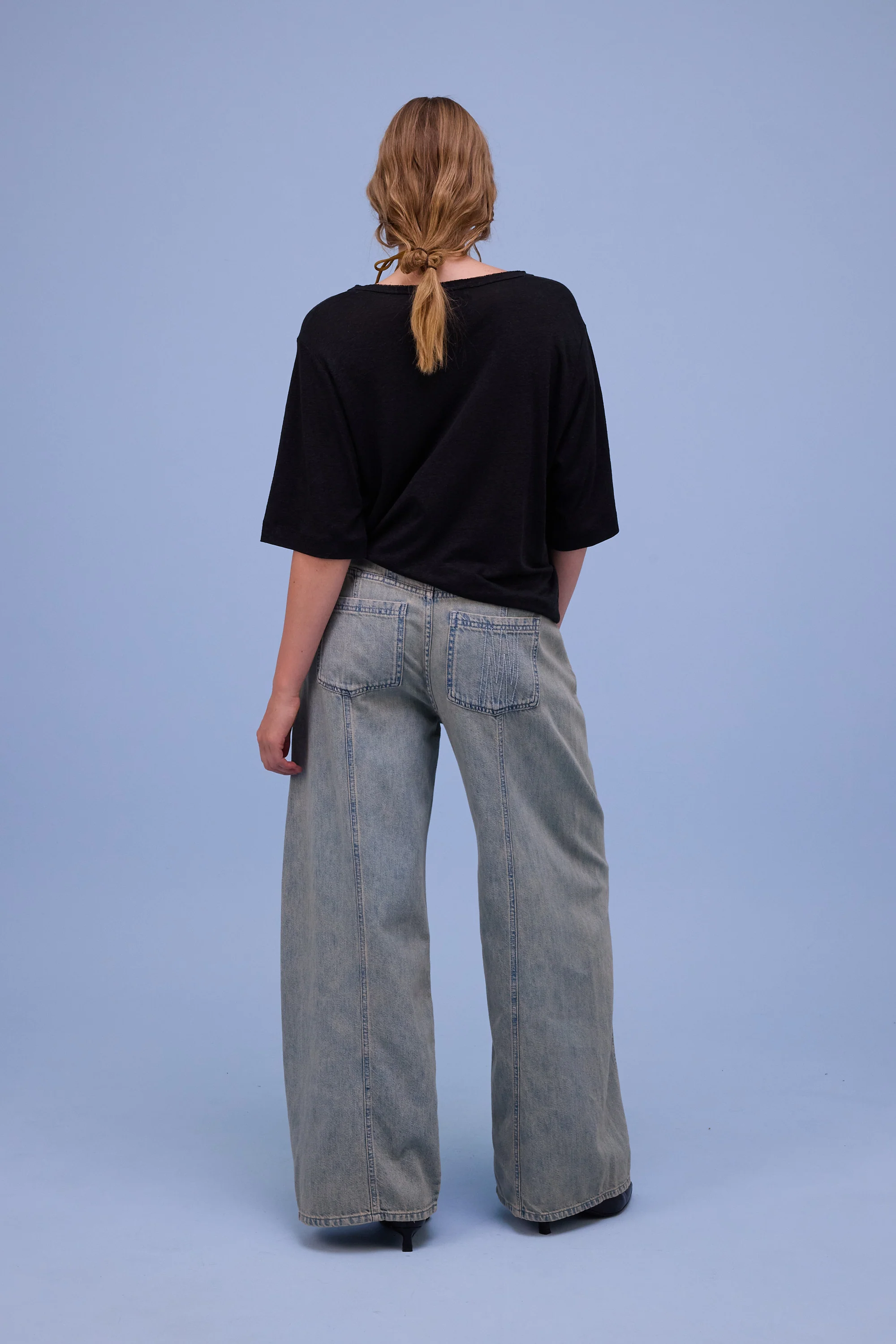Hiroshi broek in sand denim - Image 7