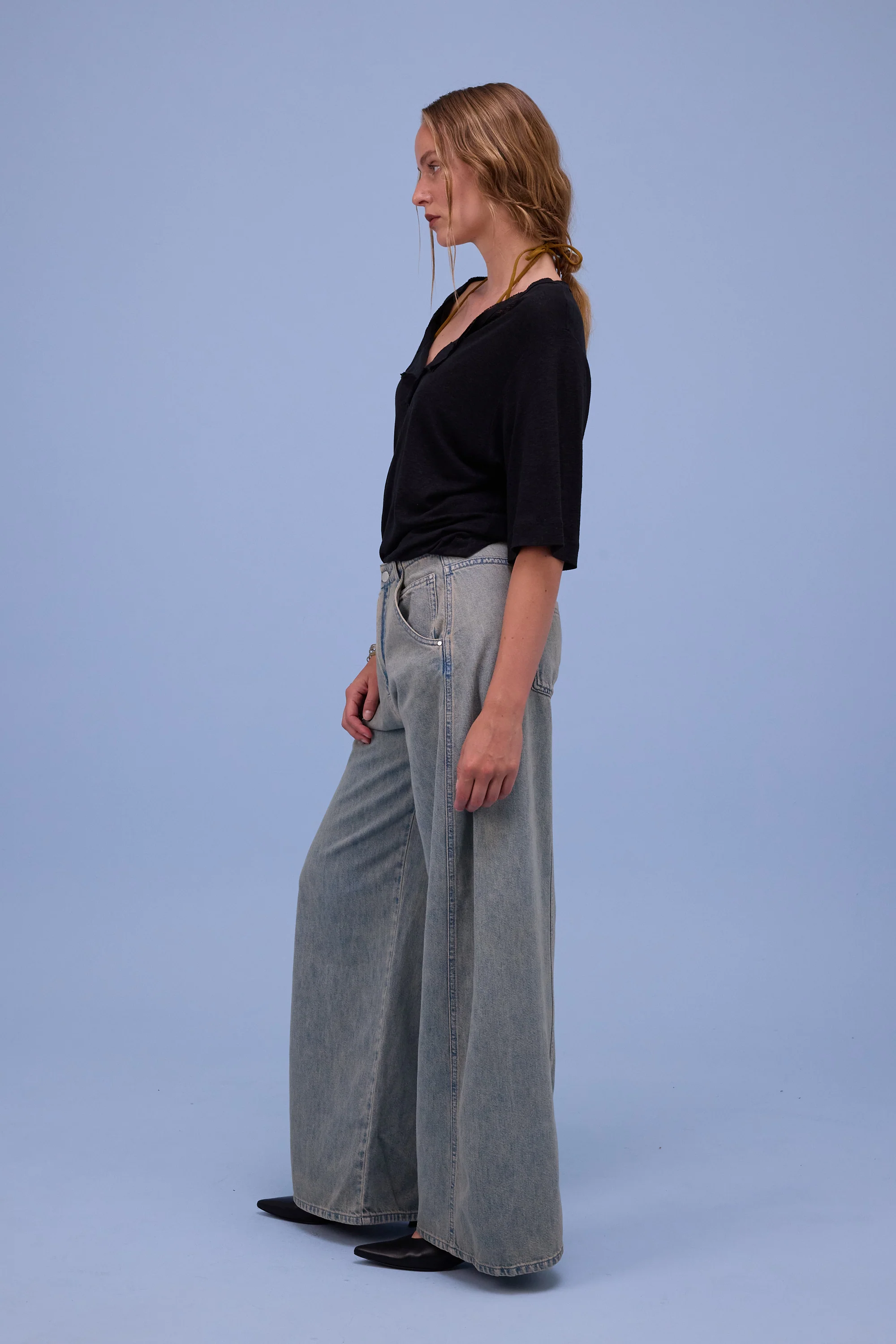 Hiroshi broek in sand denim - Image 8