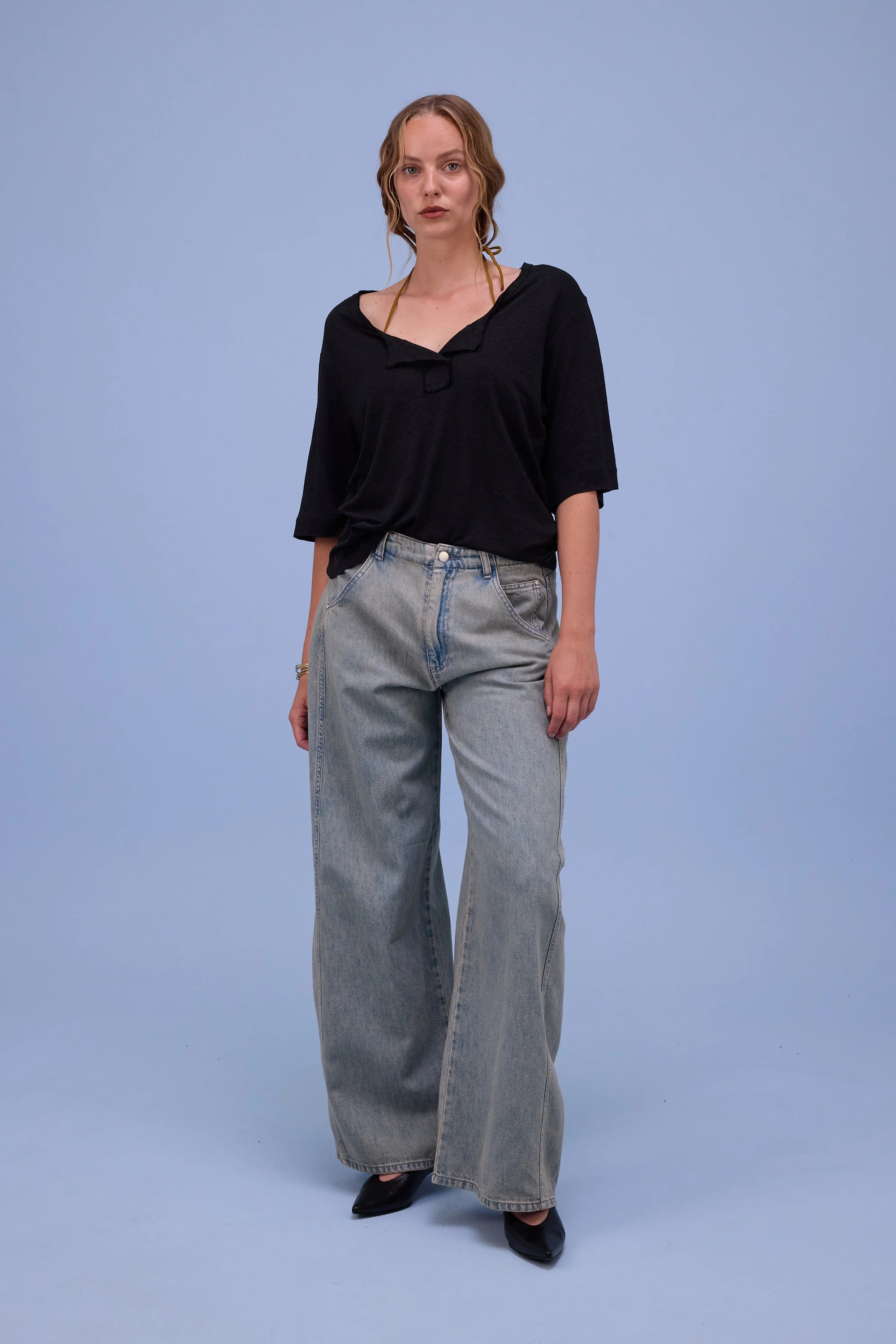 Hiroshi broek in sand denim - Image 9