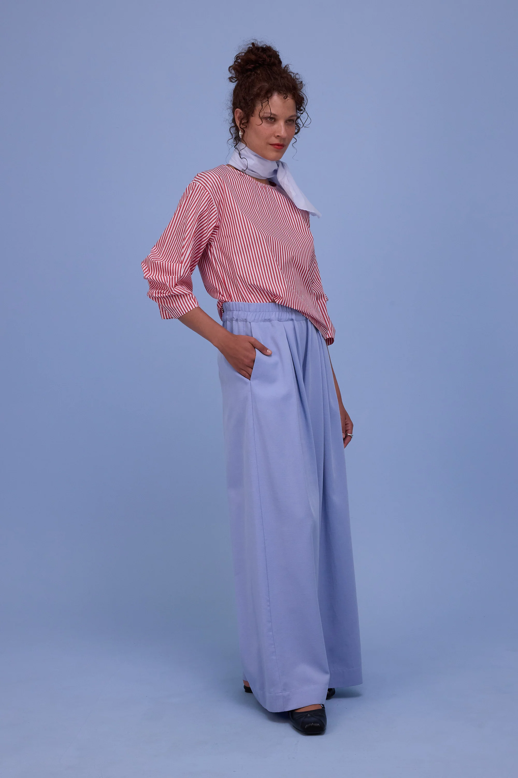 Camille blouse in red stripes - Image 5