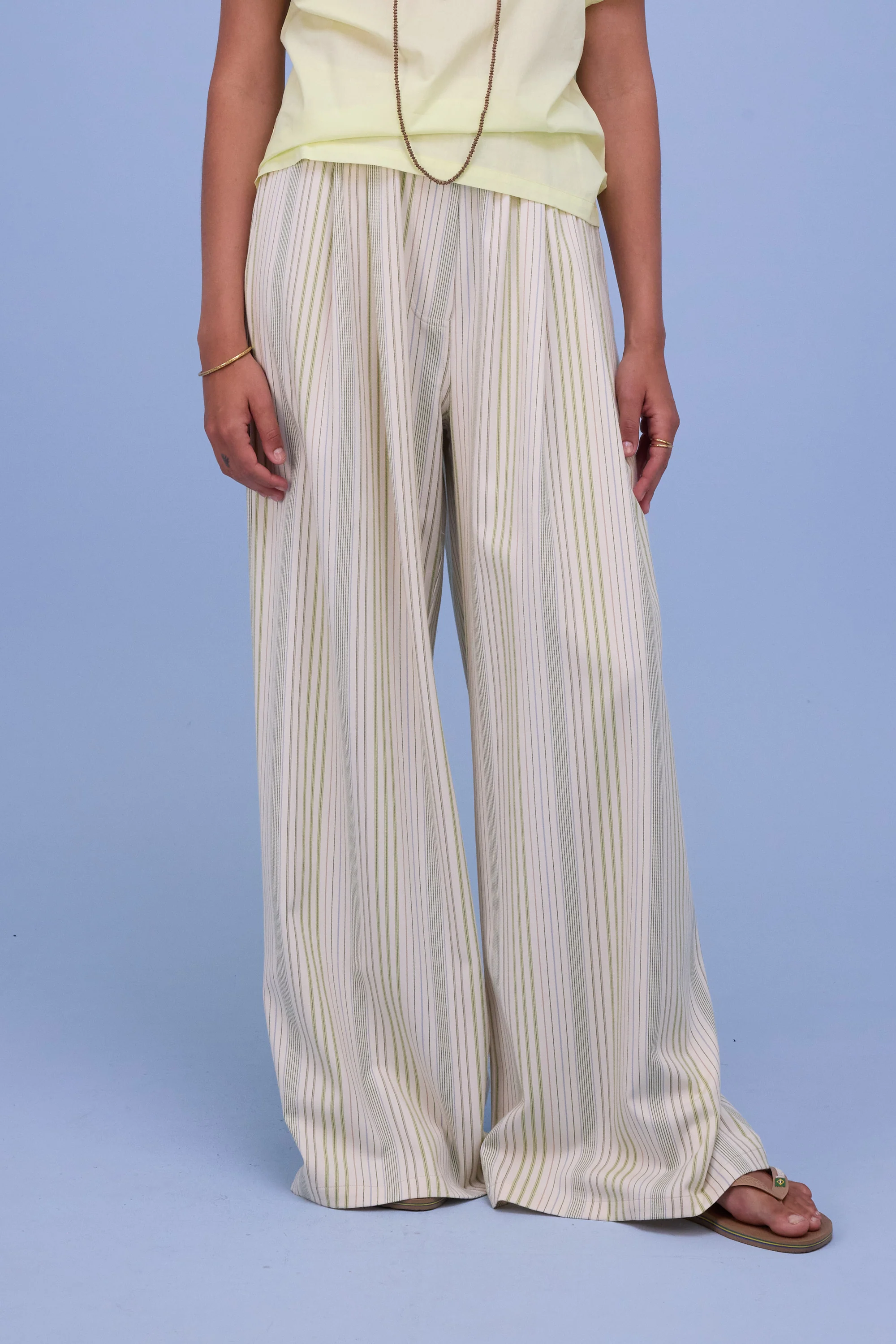 Hardy broek in ecru/green stripes
