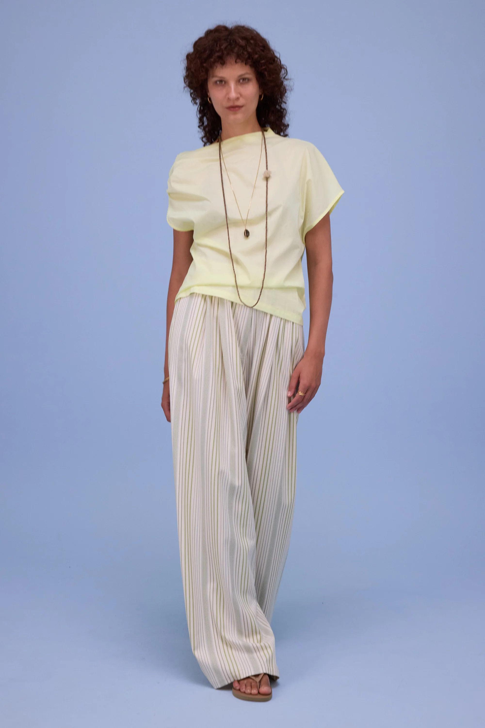 Hardy broek in ecru/green stripes - Image 2