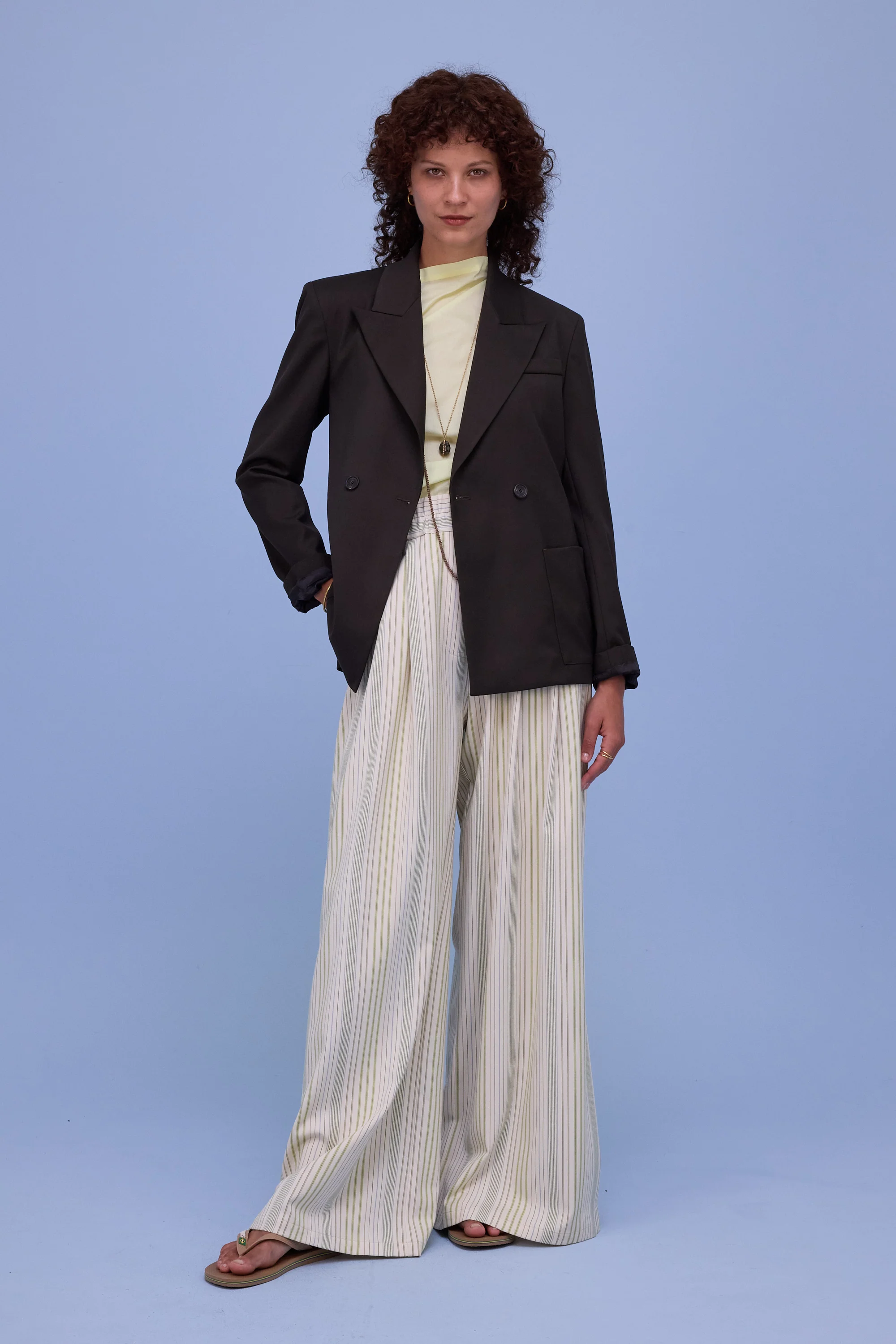 Hardy broek in ecru/green stripes - Image 6