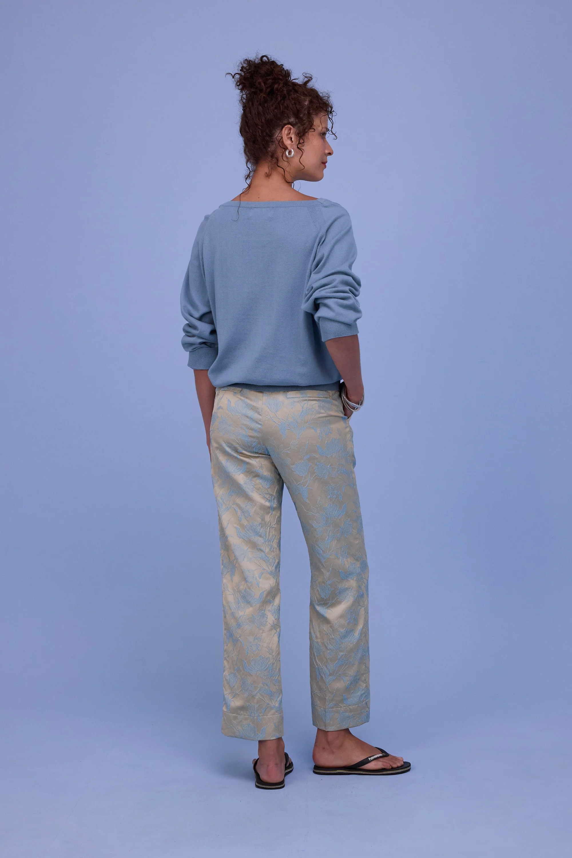Gons broek in blue glow jacquard - Image 3