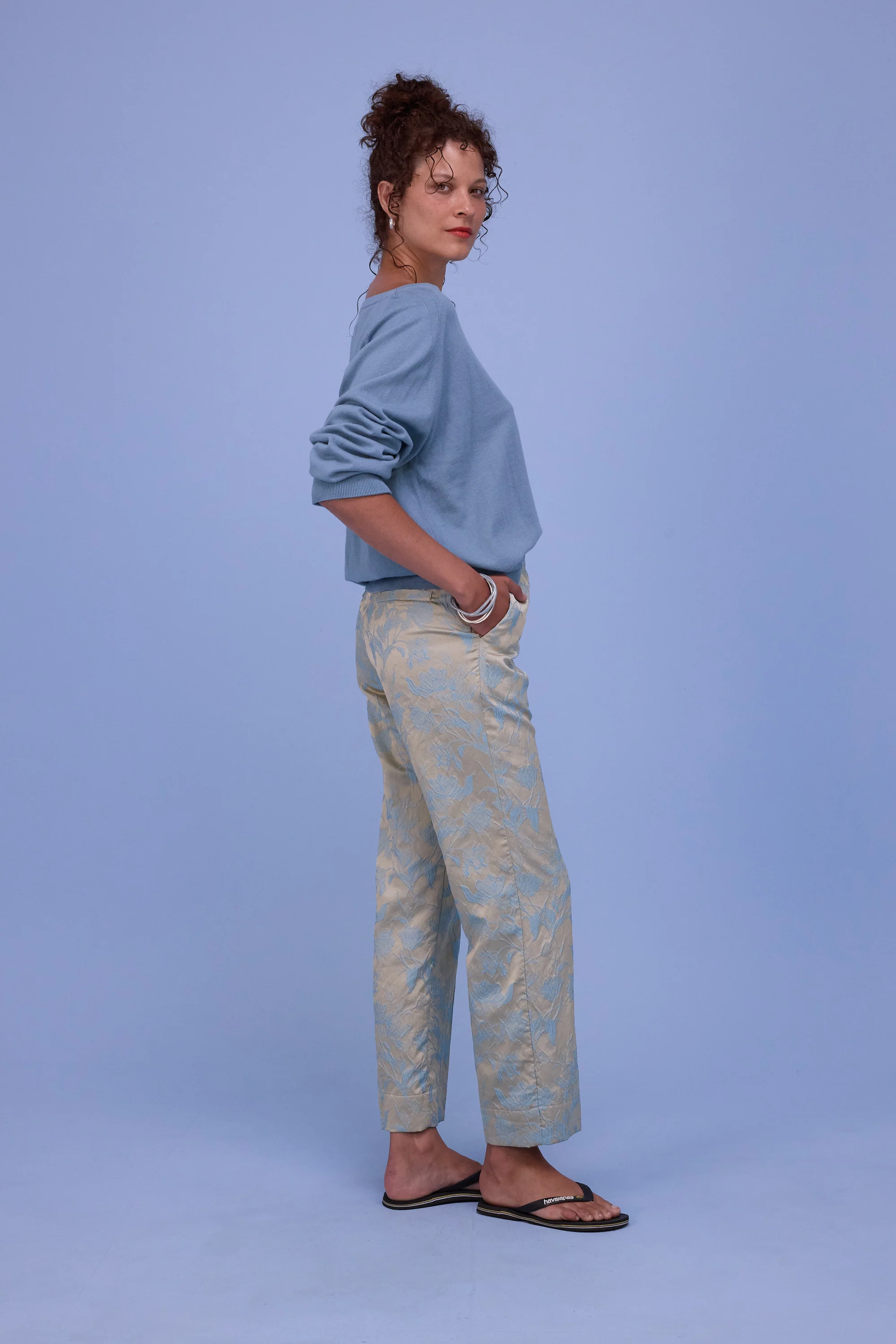 Gons broek in blue glow jacquard - Image 4