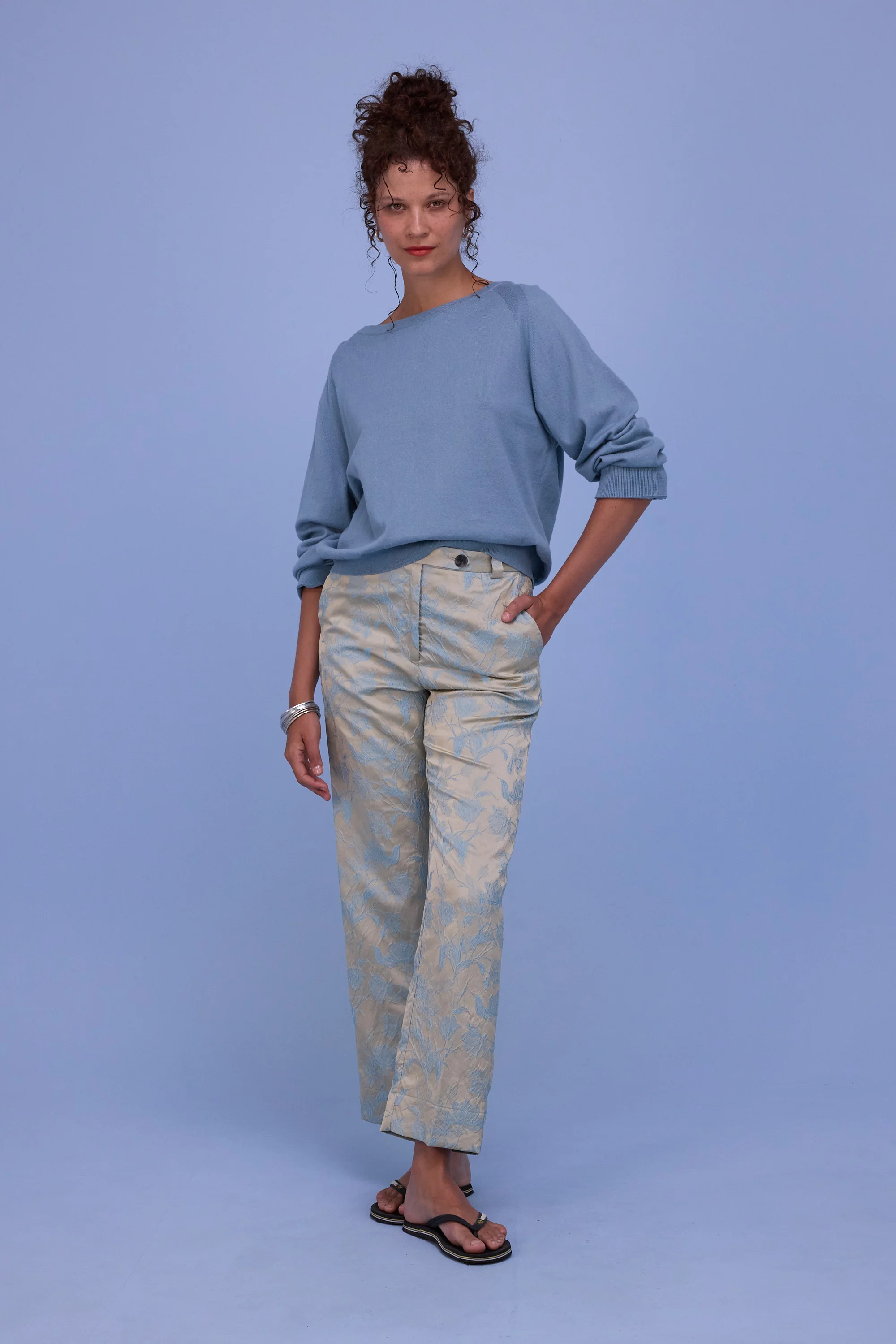 Gons broek in blue glow jacquard - Image 5