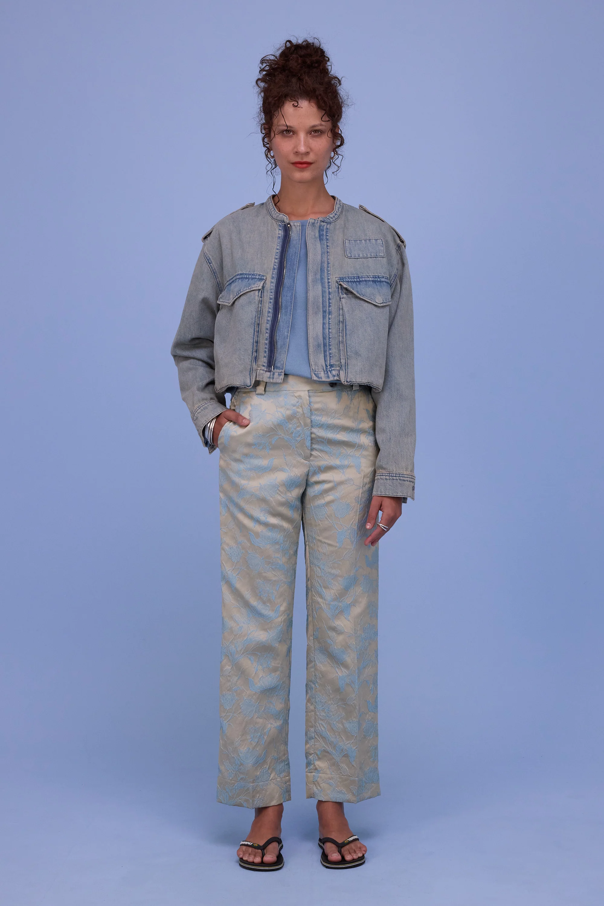 Gons broek in blue glow jacquard - Image 6