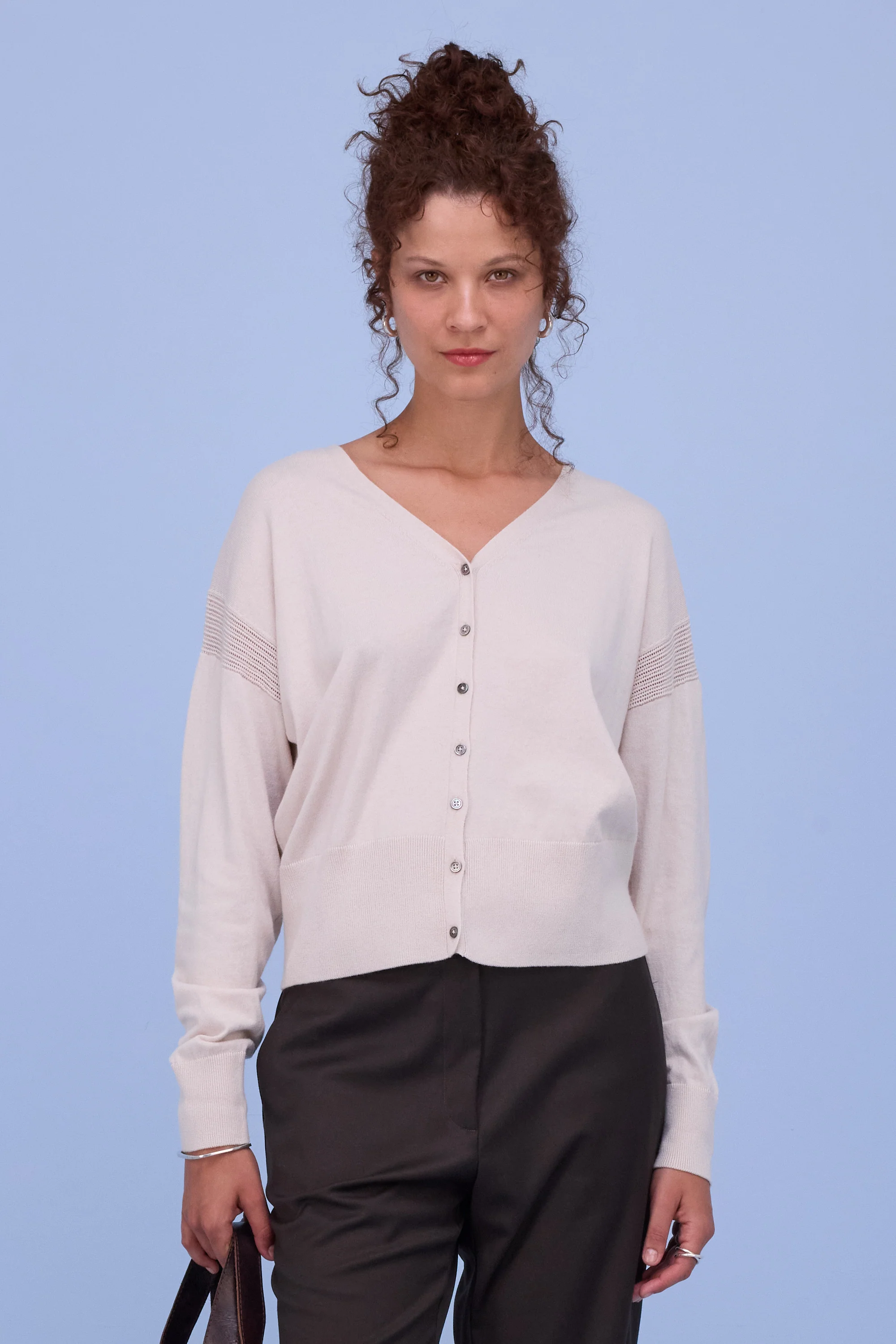 Halden cardigan in almond